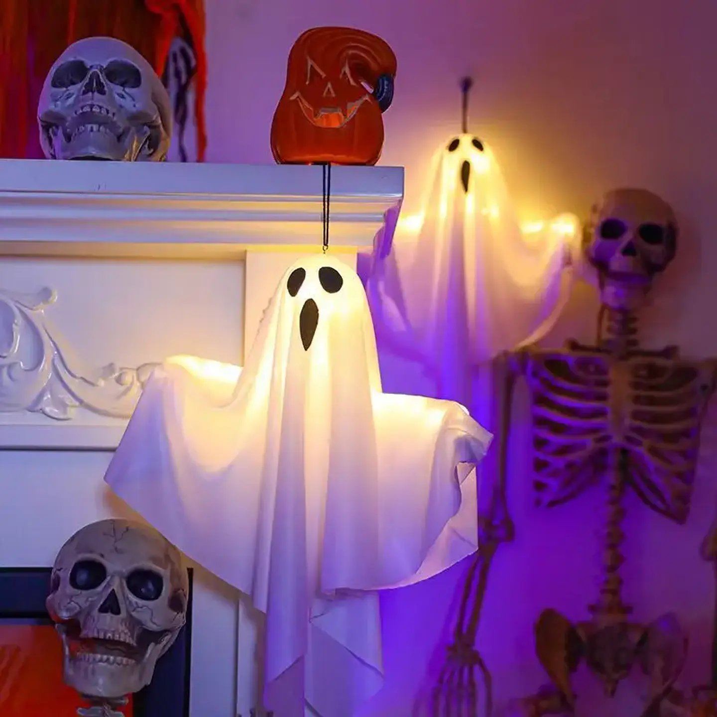 Fantasma LED Colgante Luminoso para Halloween – 30 cm 3