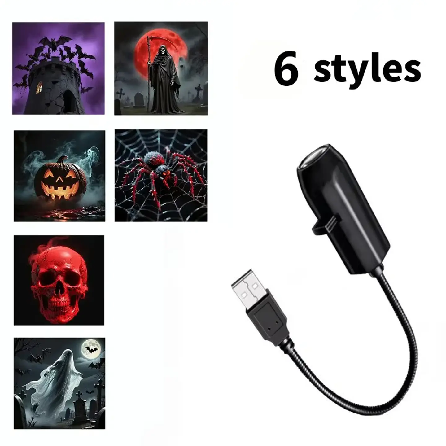 Proyector LED Halloween USB con Diseños para Pared y Techo 10