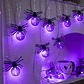 Guirnalda Halloween 10 Arañas LED – 1,5 m a Pilas - Miniatura 1