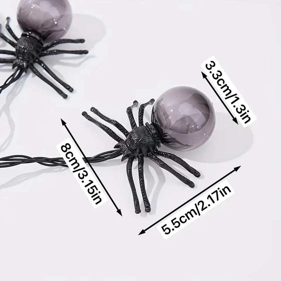 Guirnalda Halloween 10 Arañas LED – 1,5 m a Pilas 4