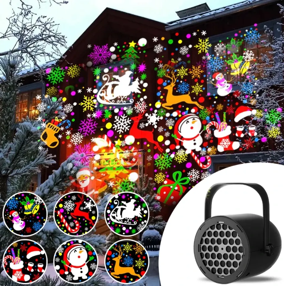 Proyector LED Halloween USB 5V con Diseños Giratorios 8