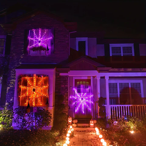 Telaraña LED Halloween con Araña – 70 Luces