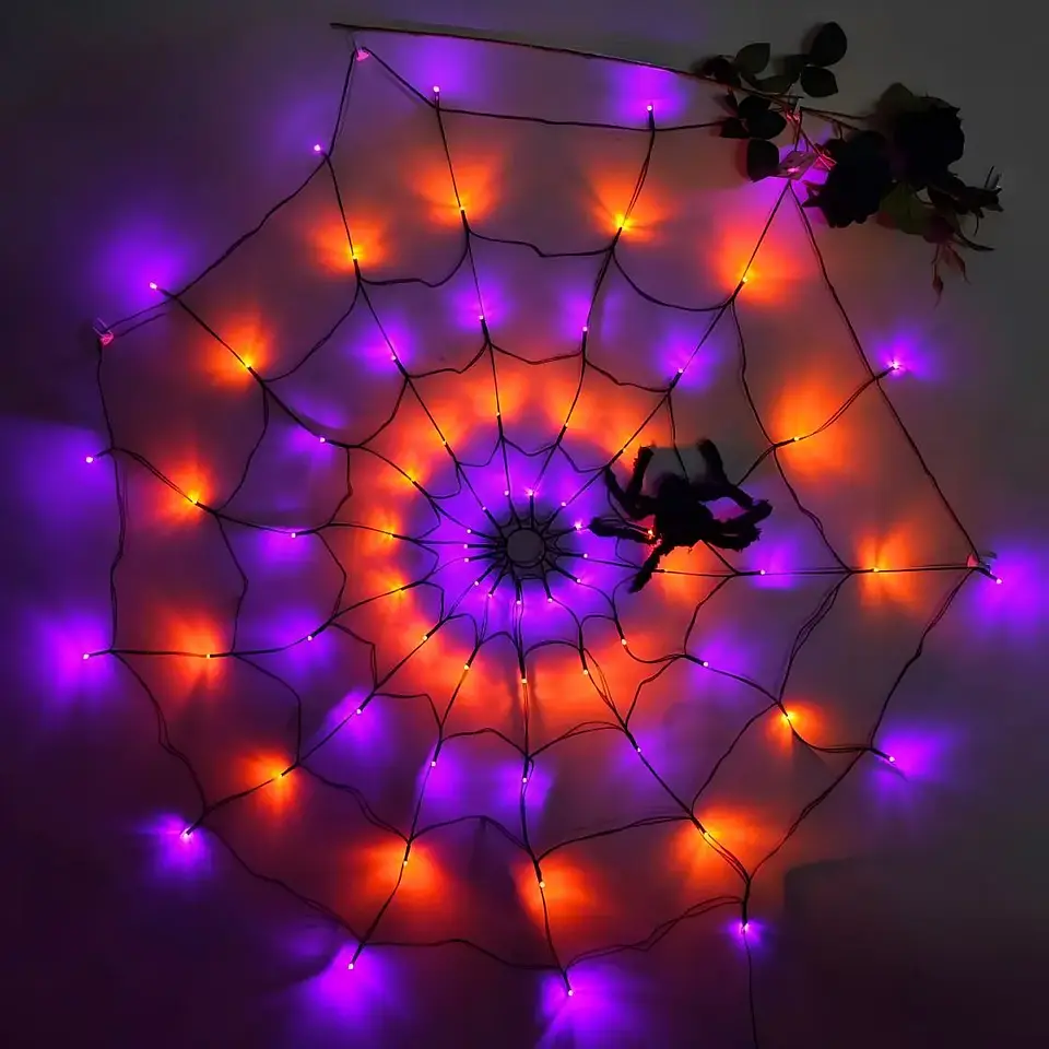 Telaraña LED Halloween con Araña – 70 Luces 4