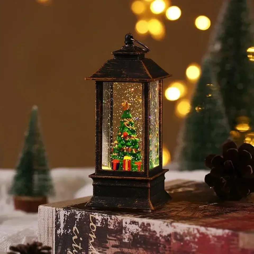 Lámpara Navideña LED con Santa Claus y Muñeco de Nieve – Decoración Iluminada para el Hogar 5