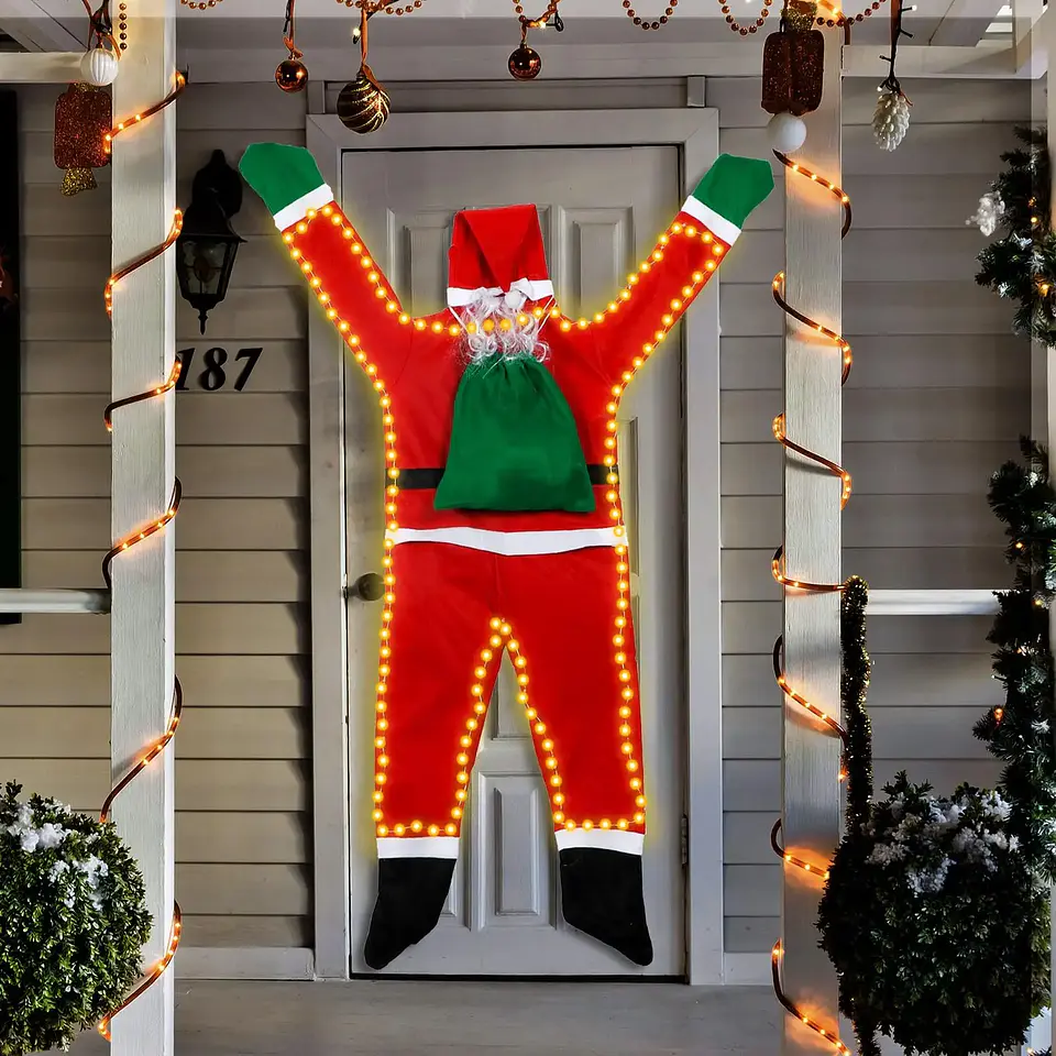Santa Claus Colgante Escalador con Luces Solares – Decoración Navideña para Ventana, Balcón o Techo 4