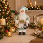 Papá Noel Decorativo Azul de 30 cm con Farol LED – Adorno Navideño para el Hogar - Miniatura 3