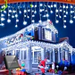 Luces Solares LED Tipo Carámbano para Exterior – 8 Modos de Iluminación Navideña - Miniatura 1