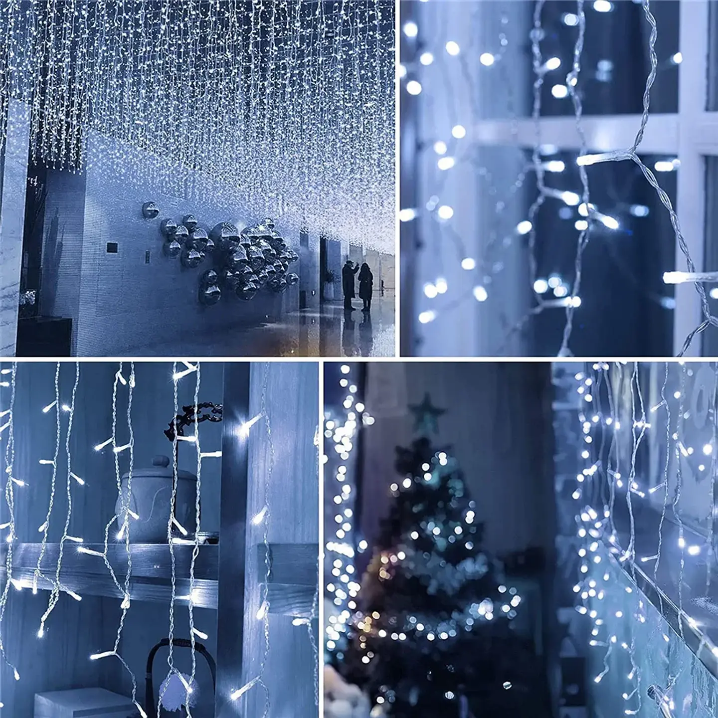 Luces Solares LED Tipo Carámbano para Exterior – 8 Modos de Iluminación Navideña 5