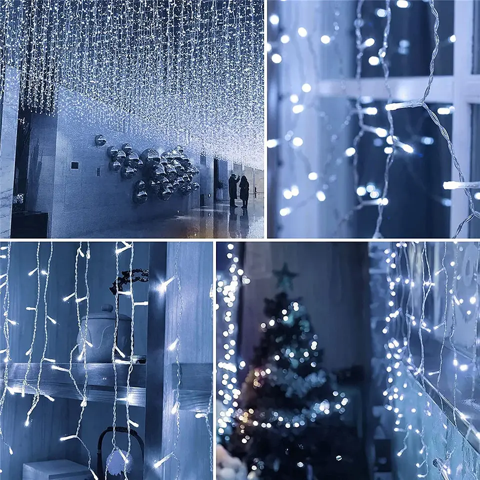 Luces Solares LED Tipo Carámbano para Exterior – 8 Modos de Iluminación Navideña 5