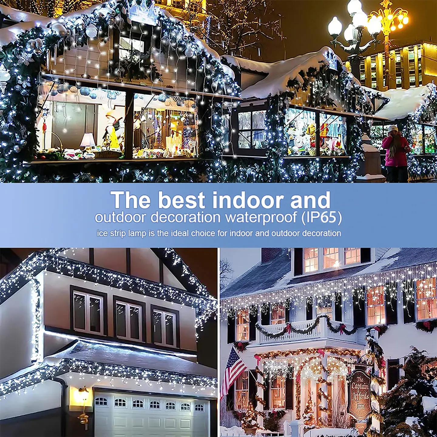 Luces Solares LED Tipo Carámbano para Exterior – 8 Modos de Iluminación Navideña 6