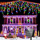 Luces Solares LED Tipo Carámbano para Exterior – 96/162 LED con 8 Modos - Miniatura 1