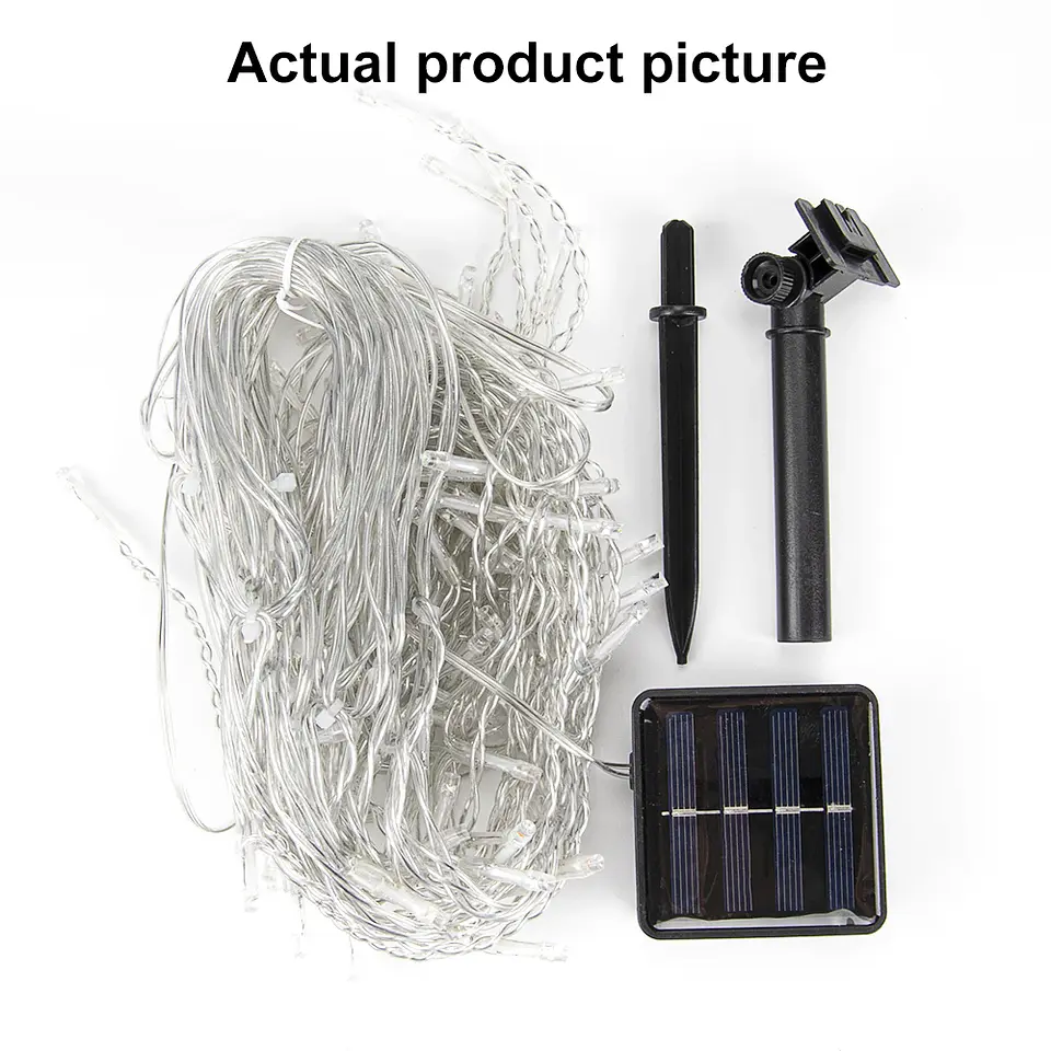 Luces Solares LED Tipo Carámbano para Exterior – 96/162 LED con 8 Modos 6