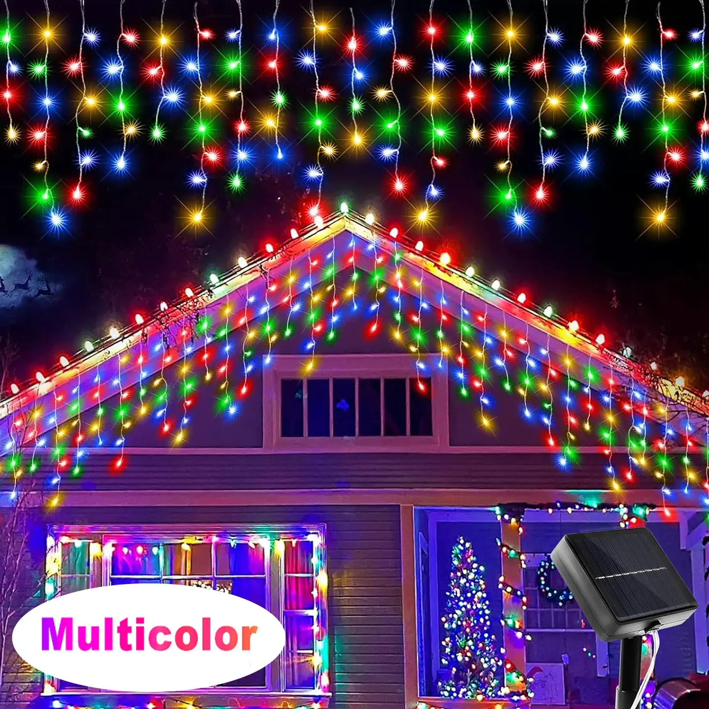 Luces Solares LED Tipo Carámbano para Exterior – 96/162 LED con 8 Modos 7
