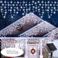 Luces Solares LED Tipo Carámbano para Exterior – 96/162 LED con 8 Modos - Miniatura 8