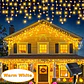 Luces Solares LED Tipo Carámbano para Exterior – 96/162 LED con 8 Modos - Miniatura 9