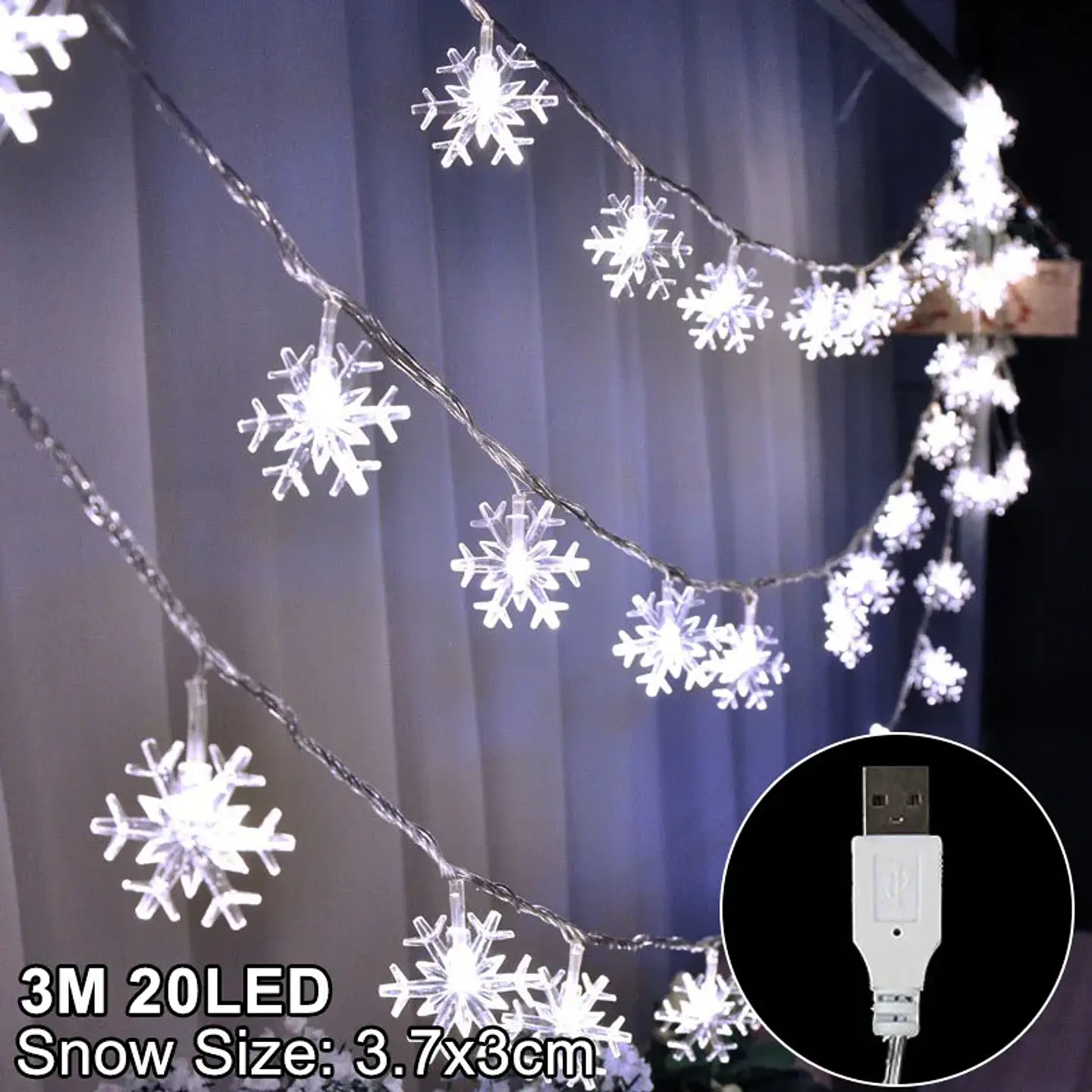Guirnalda de Luces LED Navideñas con Figuras – 2 y 3 Metros para Árbol, Ventanas y Hogar 8