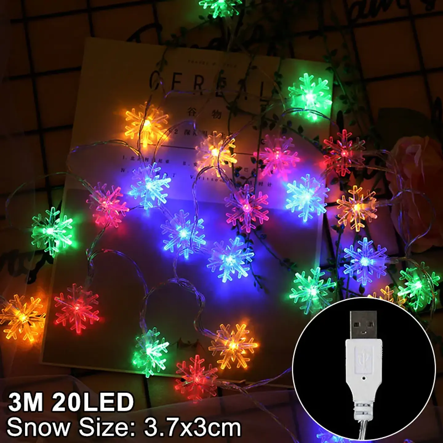 Guirnalda de Luces LED Navideñas con Figuras – 2 y 3 Metros para Árbol, Ventanas y Hogar 19