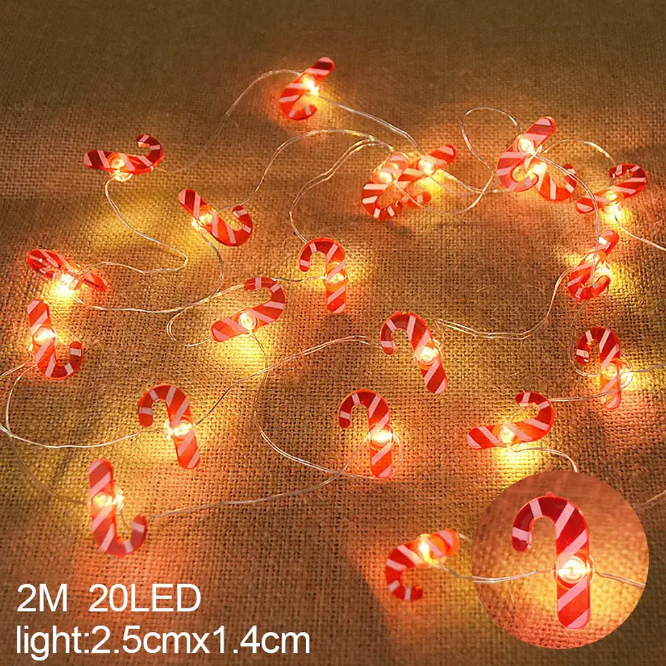 Guirnalda de Luces LED Navideñas con Figuras – 2 y 3 Metros para Árbol, Ventanas y Hogar 20