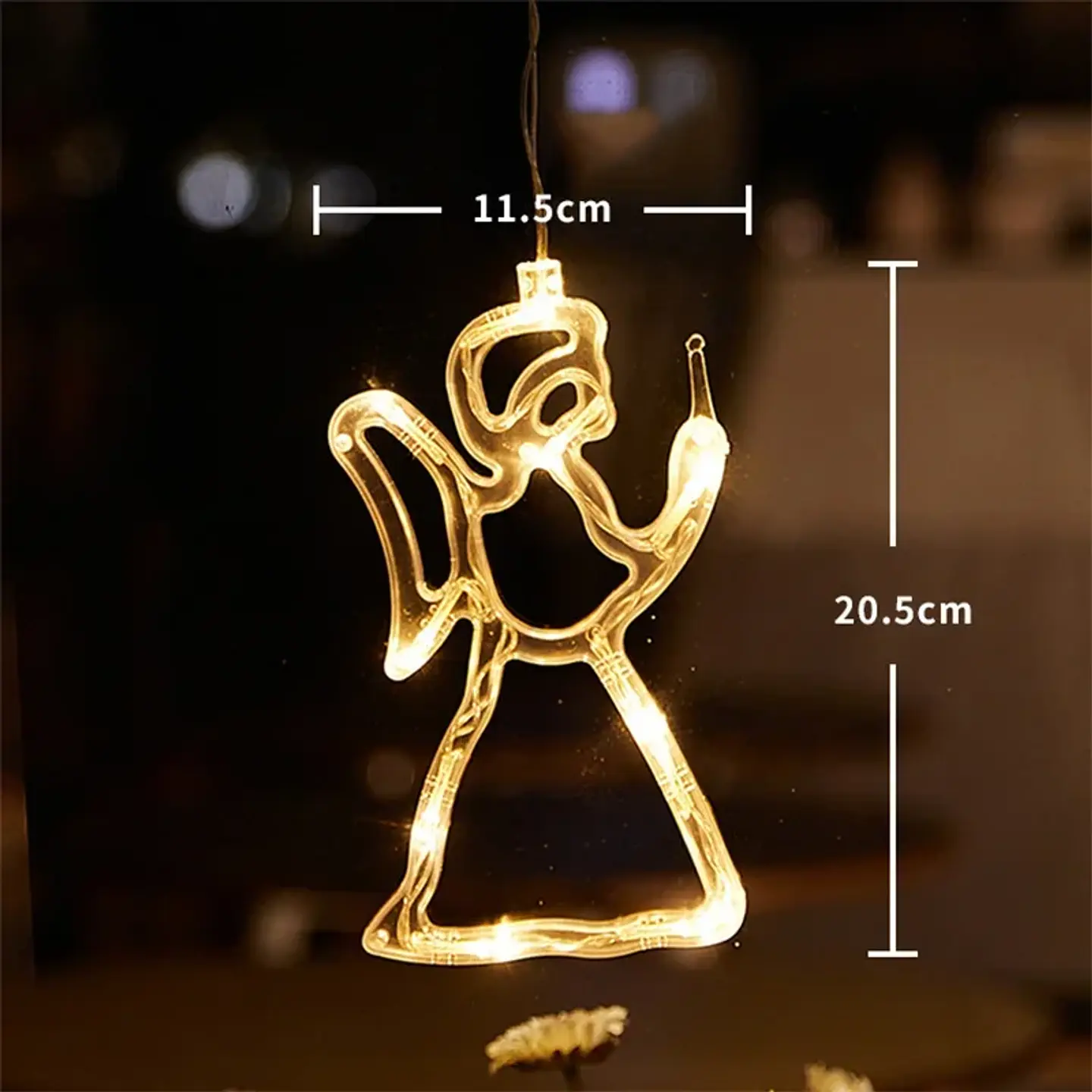 Adorno Navideño Colgante con Luz LED a Pilas – 10 Diseños para Ventanas y Hogar 7