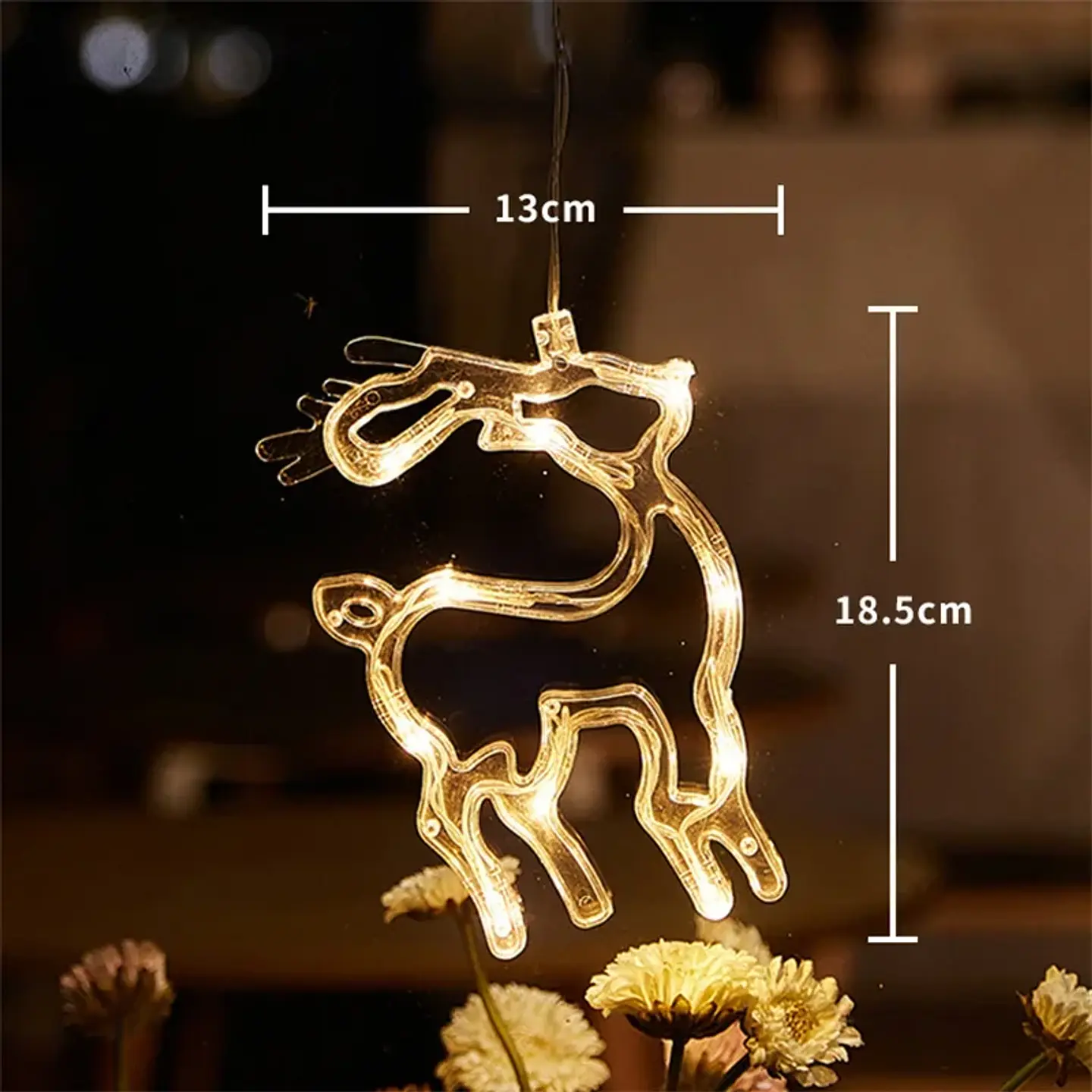Adorno Navideño Colgante con Luz LED a Pilas – 10 Diseños para Ventanas y Hogar 14