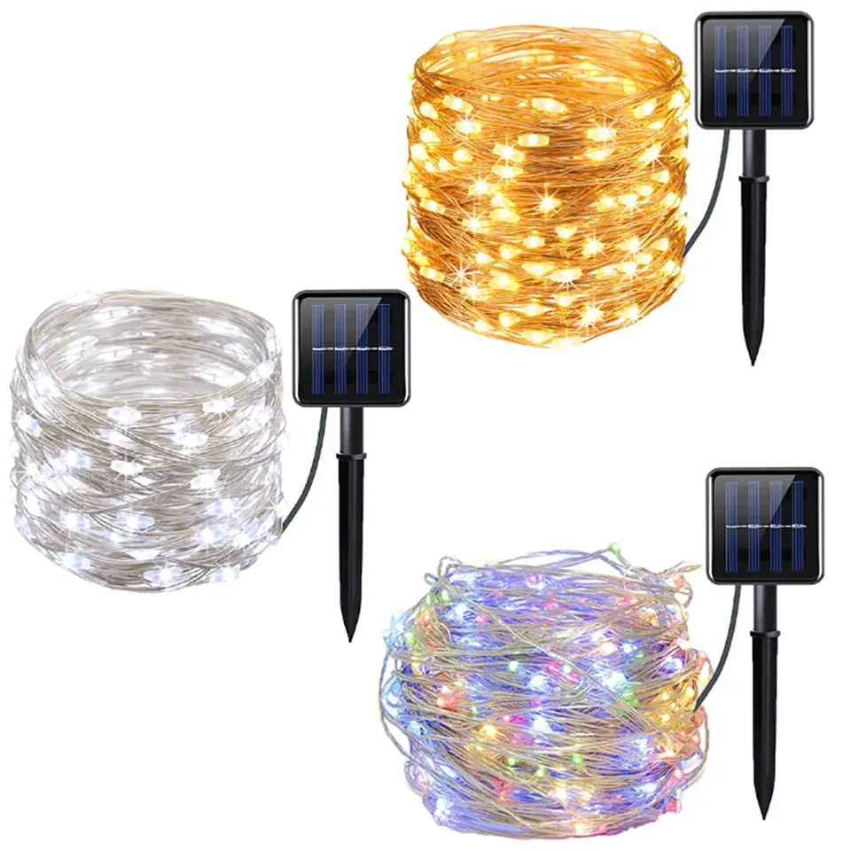 Guirnalda Solar LED para Exterior – 7, 12, 22 y 32 Metros, hasta 300 Luces 2
