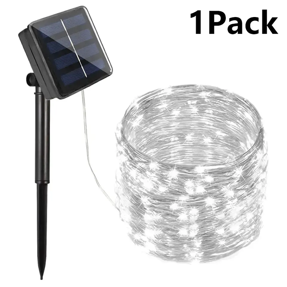Guirnalda Solar LED para Exterior – 7, 12, 22 y 32 Metros, hasta 300 Luces 8