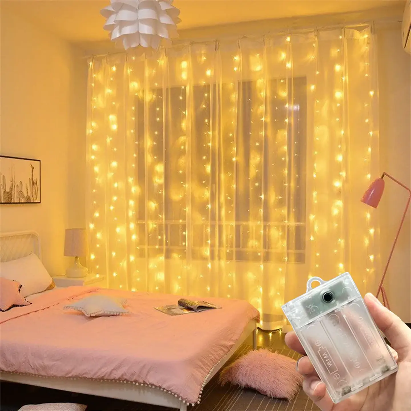 Cortina de Luces LED Navideñas a Pilas – 8 Modos, Hasta 6 × 3 m y 600 LED 9