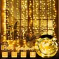 Cortina de Luces LED USB con Control Remoto – 8 Modos, Hasta 3 × 3 m y 300 LED - Miniatura 2