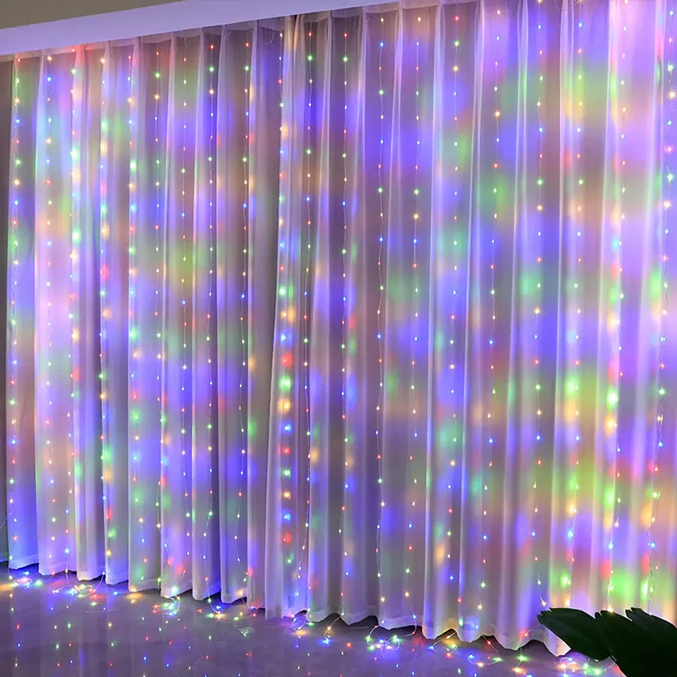Cortina de Luces LED USB con Control Remoto – 8 Modos, Hasta 3 × 3 m y 300 LED 5
