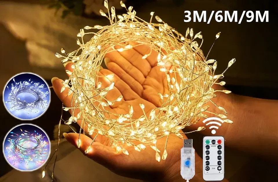 Cortina de Luces LED USB con Control Remoto – 8 Modos, Hasta 3 × 3 m y 300 LED 9