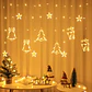 Cortina Navideña LED con Figuras Colgantes – Estrellas, Árboles y Renos para Ventanas y Hogar - Miniatura 3