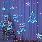 Cortina Navideña LED con Figuras Colgantes – Estrellas, Árboles y Renos para Ventanas y Hogar - Miniatura 4