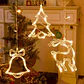 Cortina Navideña LED con Figuras Colgantes – Estrellas, Árboles y Renos para Ventanas y Hogar - Miniatura 6