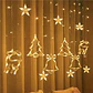 Cortina Navideña LED con Figuras Colgantes – Estrellas, Árboles y Renos para Ventanas y Hogar - Miniatura 7