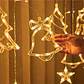 Cortina Navideña LED con Figuras Colgantes – Estrellas, Árboles y Renos para Ventanas y Hogar - Miniatura 8