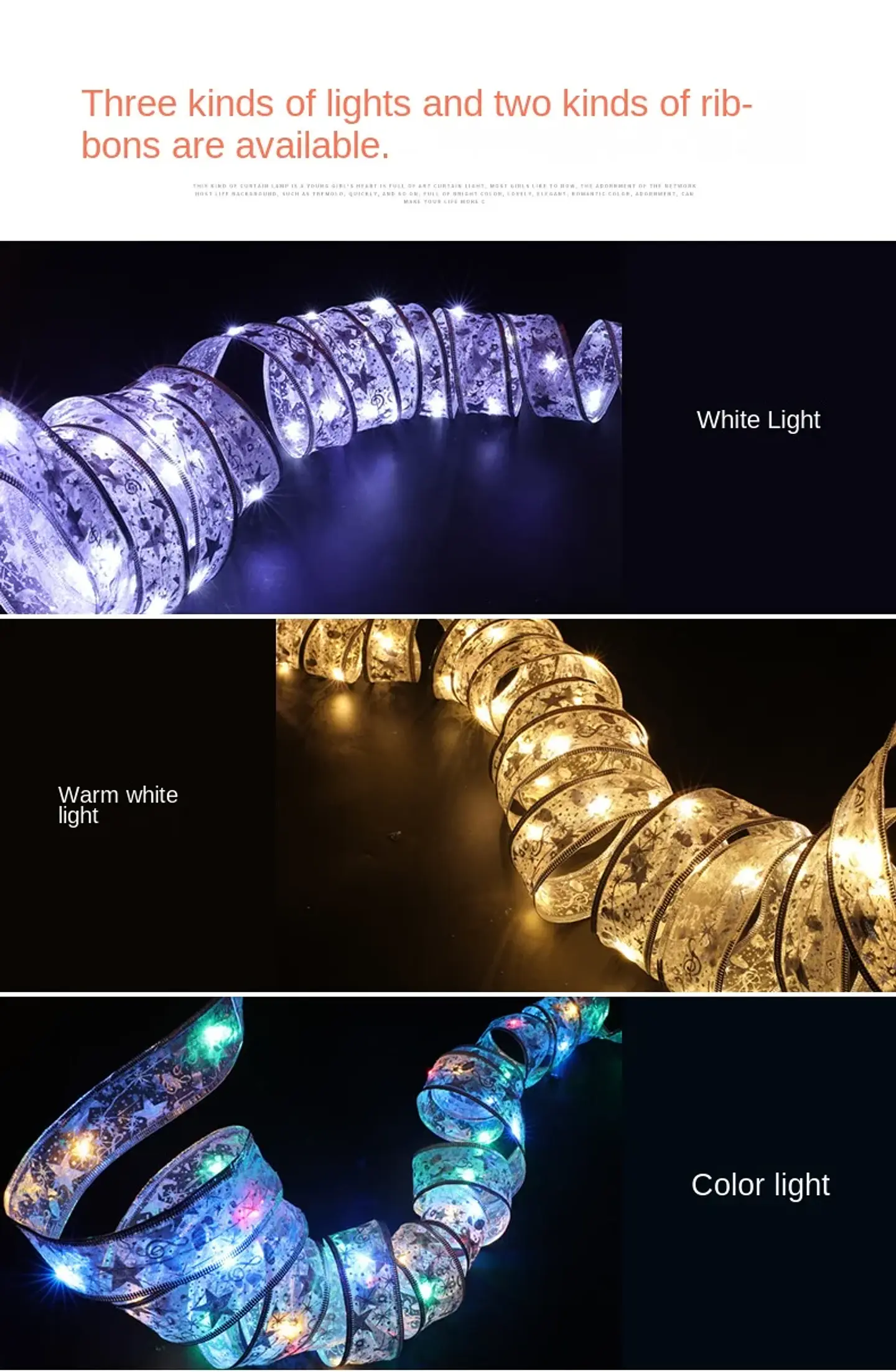 Cinta LED Navideña Decorativa con Luces – Ideal para Árbol, Guirnaldas y Lazos 11