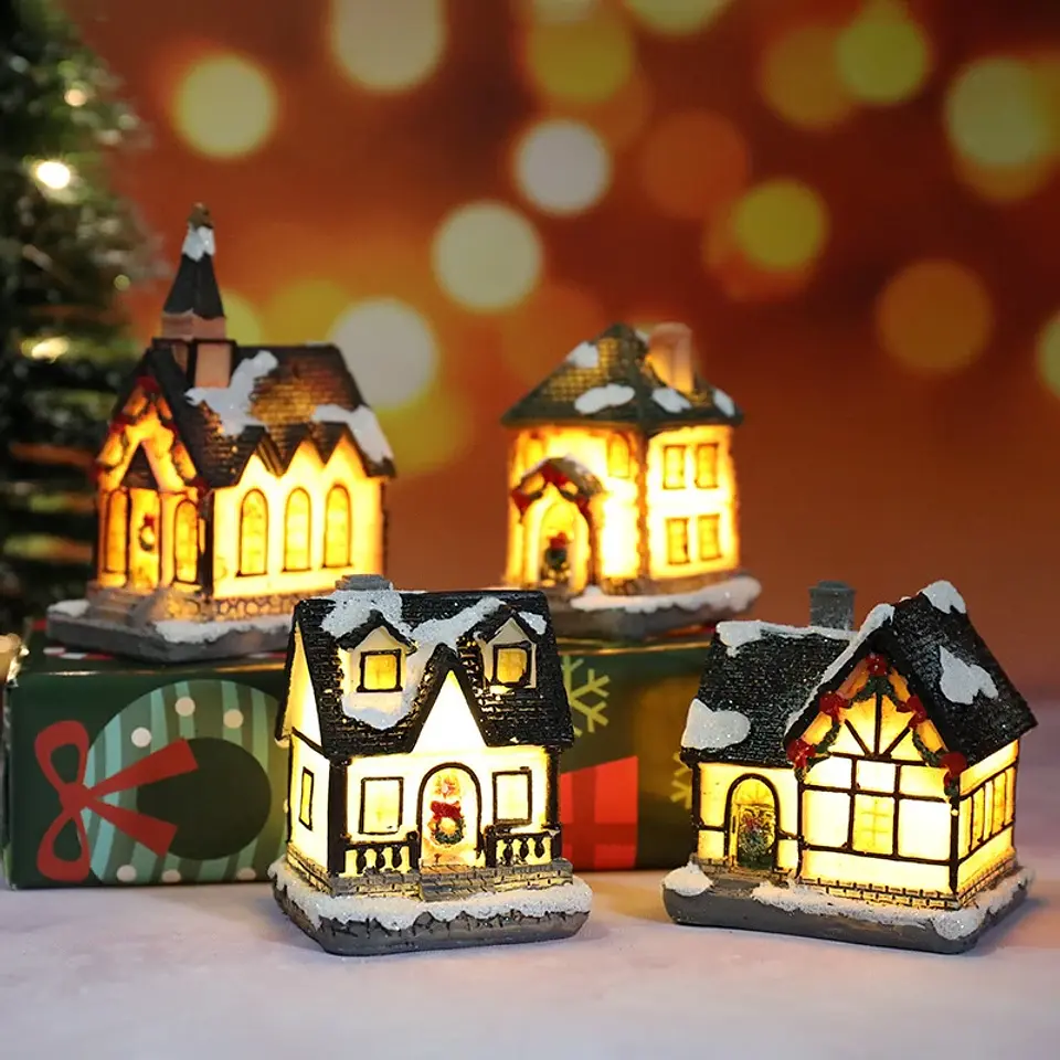 Casitas Navideñas Iluminadas LED – Villa de Navidad Decorativa 3