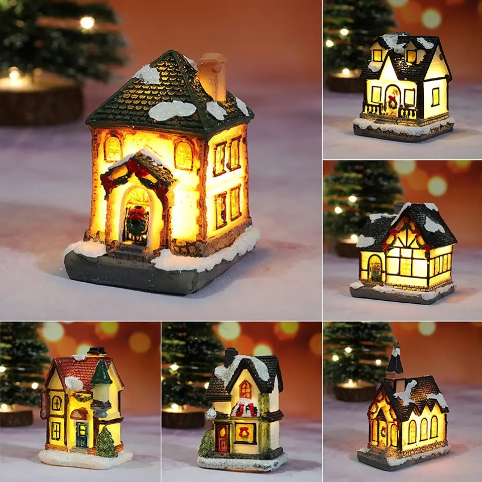 Casitas Navideñas Iluminadas LED – Villa de Navidad Decorativa 5