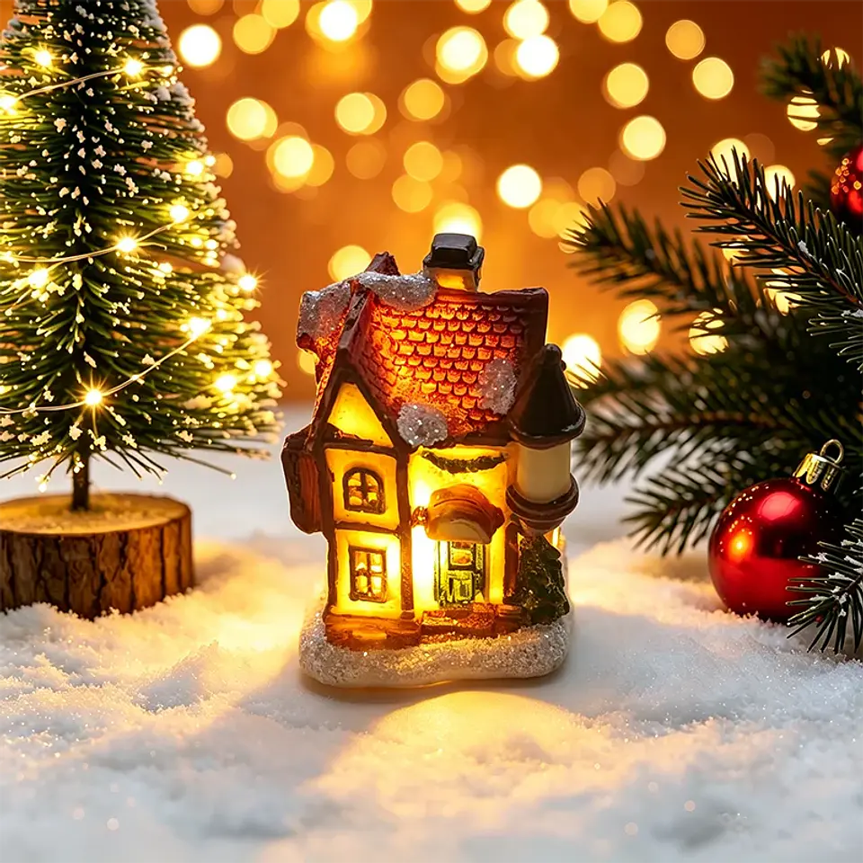 Casitas Navideñas Iluminadas LED – Villa de Navidad Decorativa 8