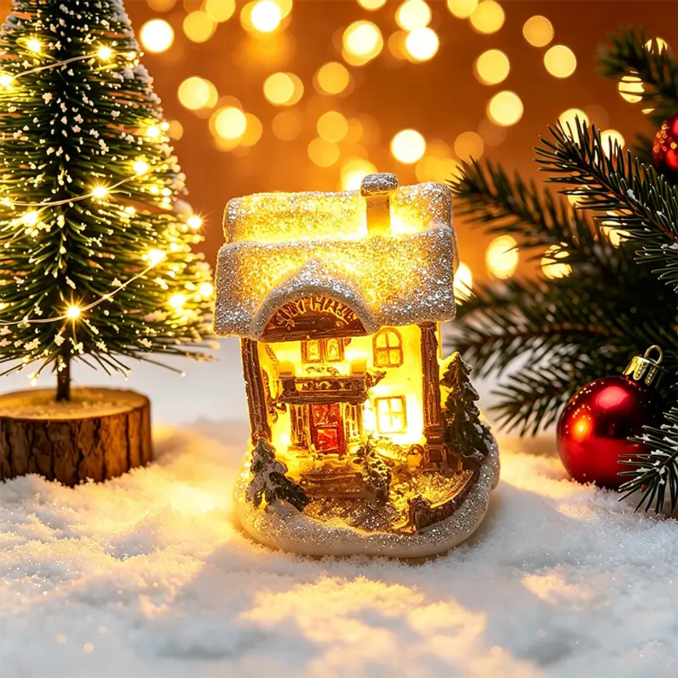 Casitas Navideñas Iluminadas LED – Villa de Navidad Decorativa 9