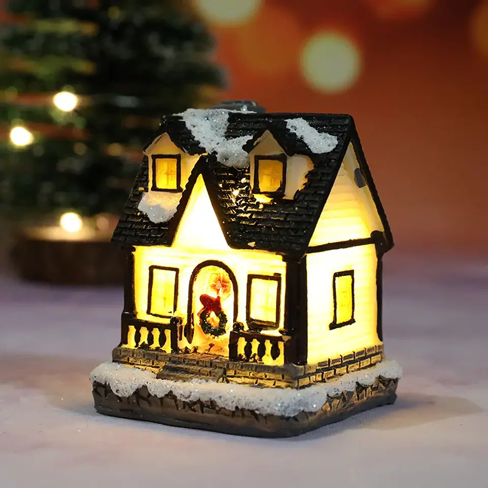 Casitas Navideñas Iluminadas LED – Villa de Navidad Decorativa 13
