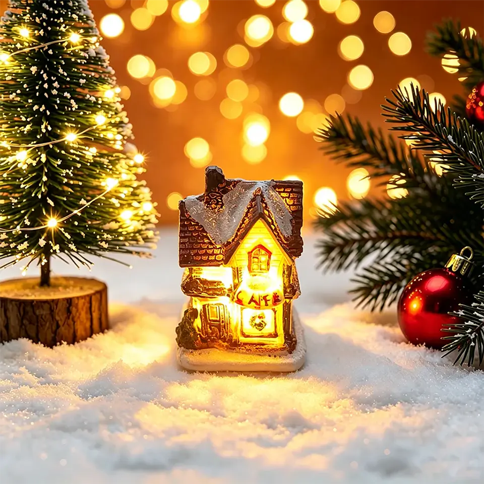 Casitas Navideñas Iluminadas LED – Villa de Navidad Decorativa 15