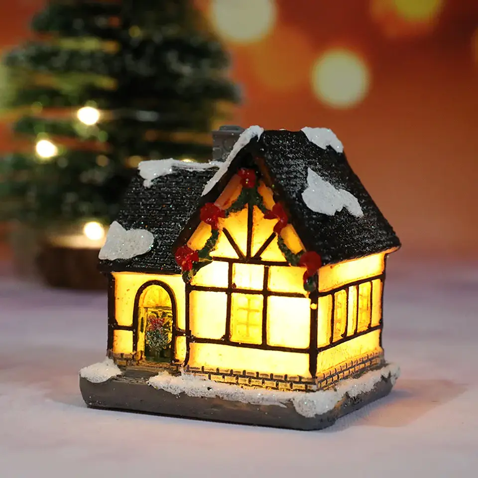 Casitas Navideñas Iluminadas LED – Villa de Navidad Decorativa 16