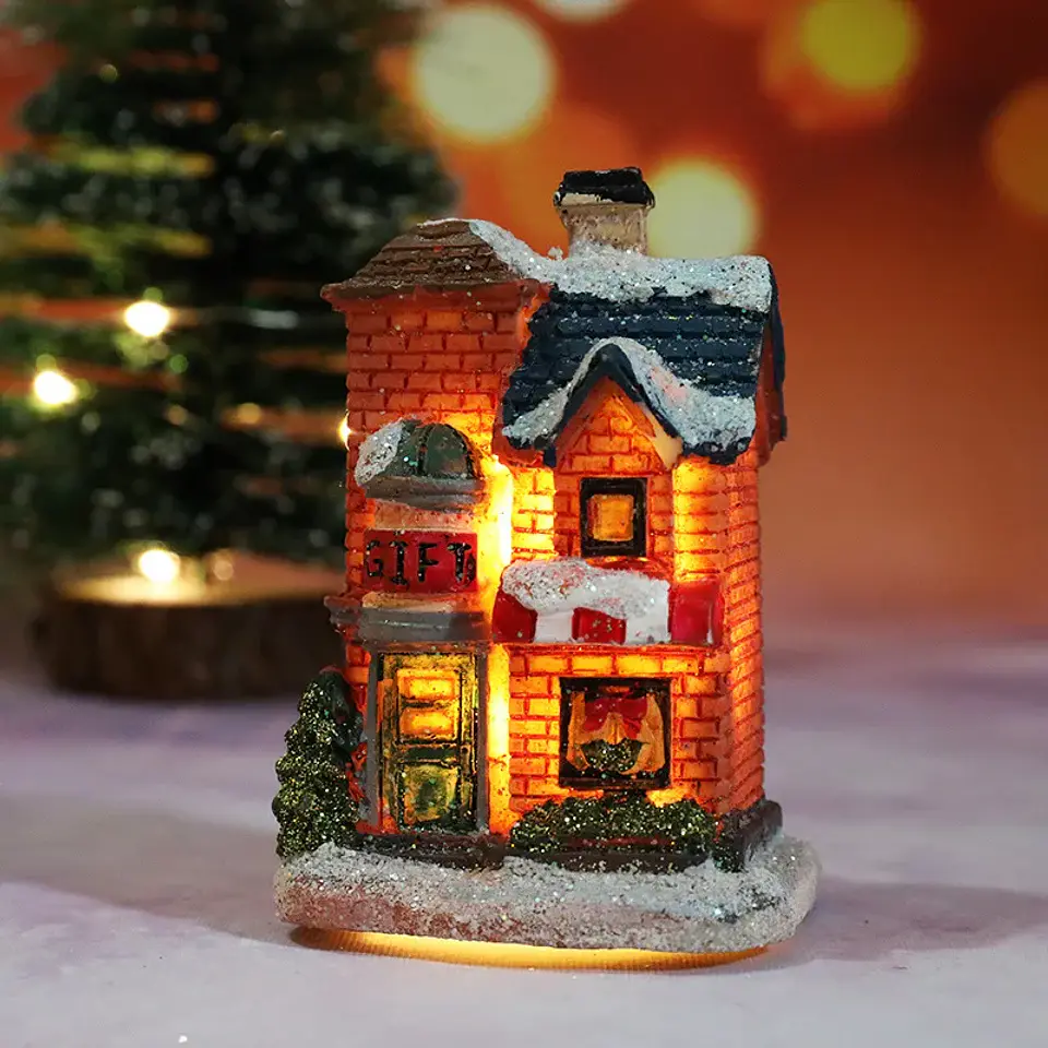 Casitas Navideñas Iluminadas LED – Villa de Navidad Decorativa 18