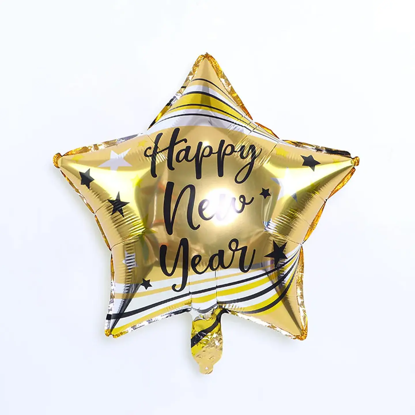 Globos Decorativos Año Nuevo Dorado y Negro – Estrellas, Botellas y Diseños de Fiesta 16