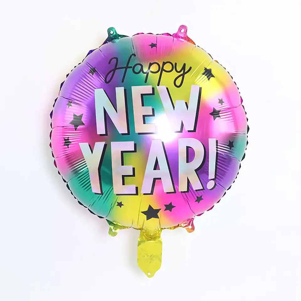 Globos Decorativos Año Nuevo Dorado y Negro – Estrellas, Botellas y Diseños de Fiesta 27