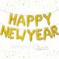 Globos Decorativos Año Nuevo Dorado y Negro – Estrellas, Botellas y Diseños de Fiesta - Miniatura 30