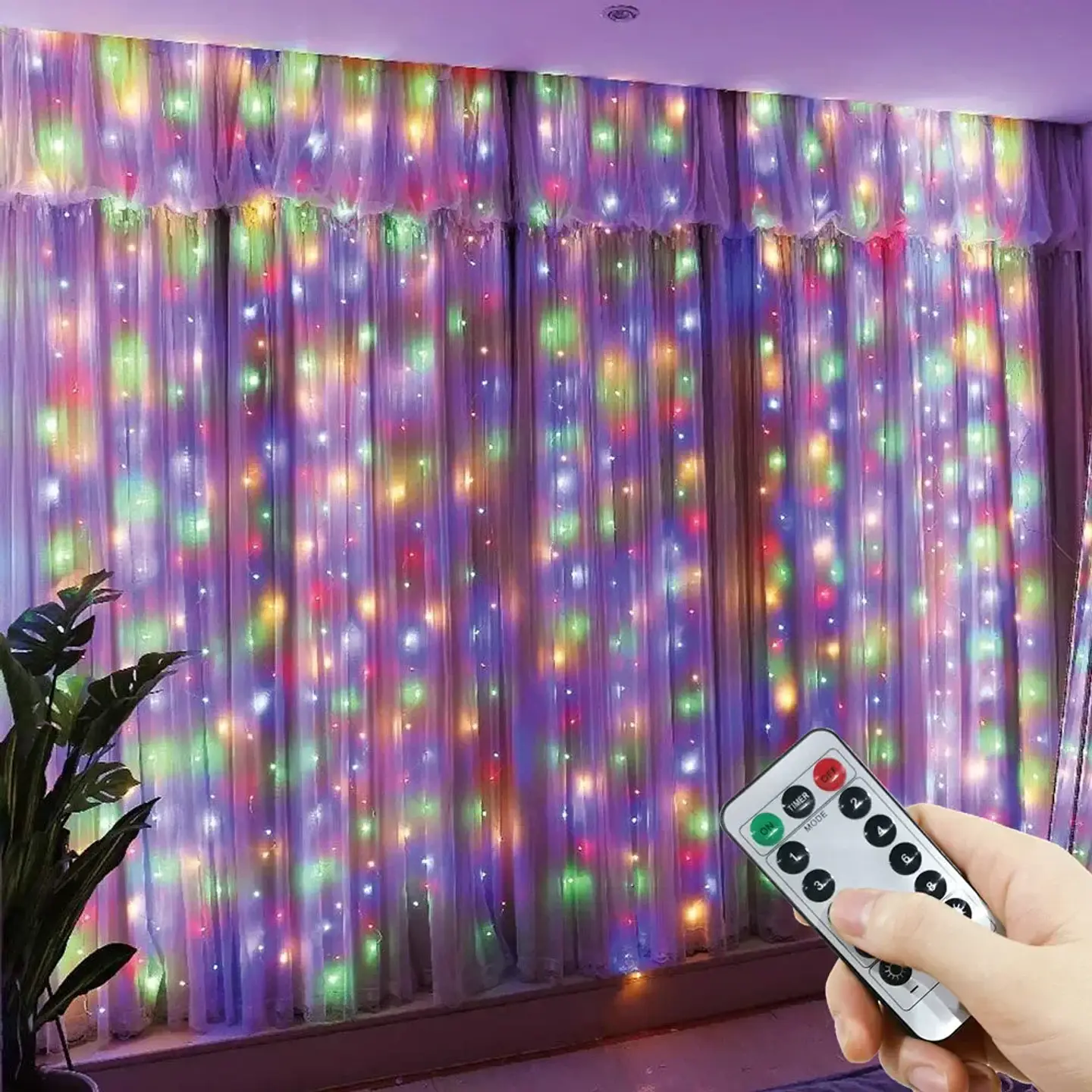 Cortina de Luces LED USB con 8 Modos – Decoración para Navidad, Año Nuevo y Fiestas 9