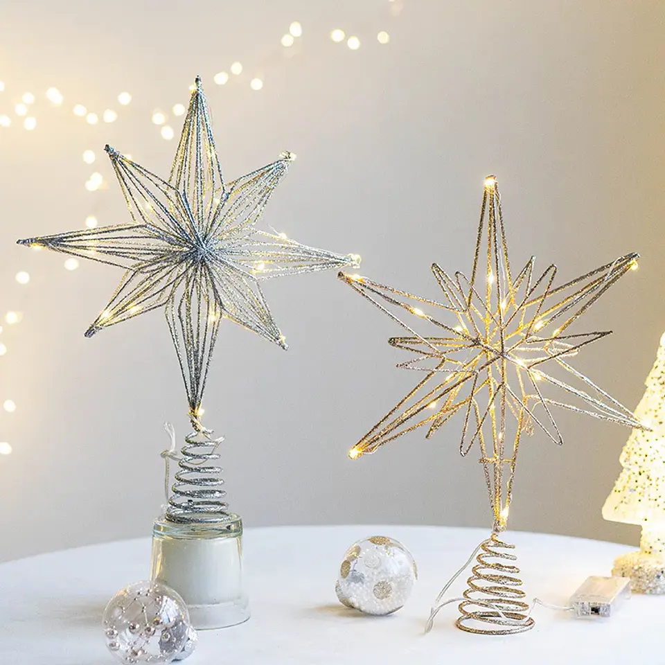 Estrella LED para Punta de Árbol de Navidad – Adorno Luminoso para Navidad y Año Nuevo 10