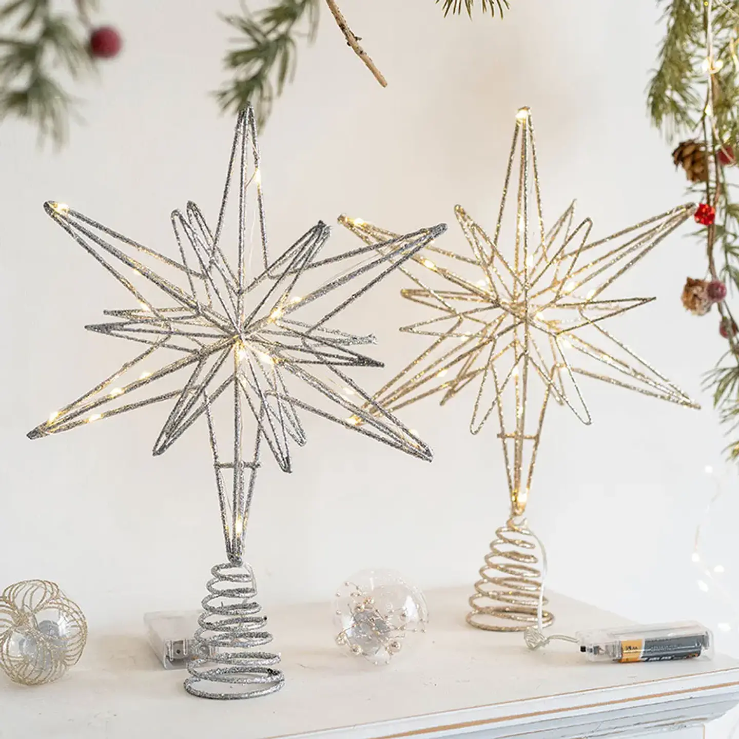 Estrella LED para Punta de Árbol de Navidad – Adorno Luminoso para Navidad y Año Nuevo 1